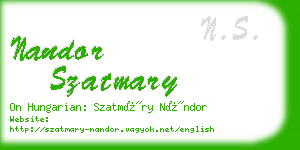 nandor szatmary business card